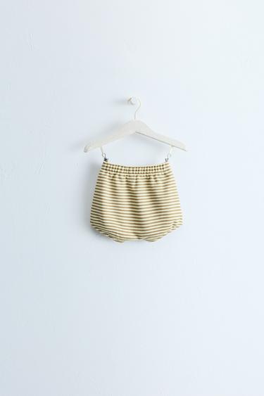 ZARA TIMELESS - STRIPED PRINT BLOOMERS — Mid-yellow 2