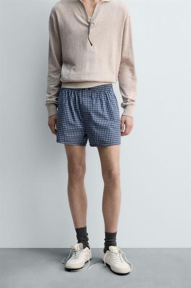 LIMITED EDITION CHECKED POPLIN BOXERS - Multicoloured by Zara - Image 1
