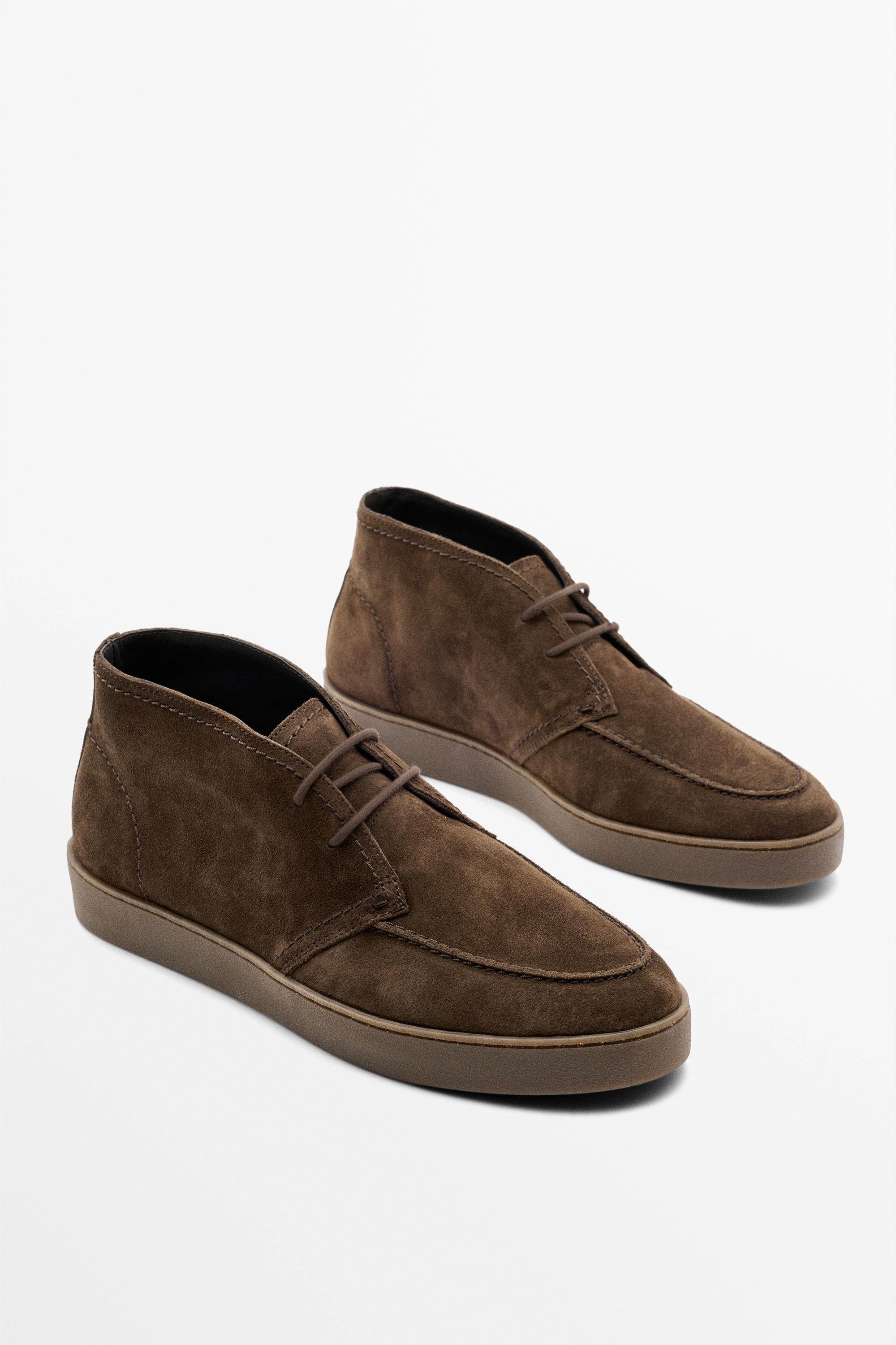 Split suede moc toe ankle-boot shoe — 1-732
