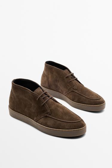Split suede moc toe bootie — 1-732 2