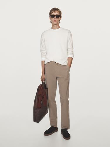 Pantalon slim 100 % coton - Vison de Zara