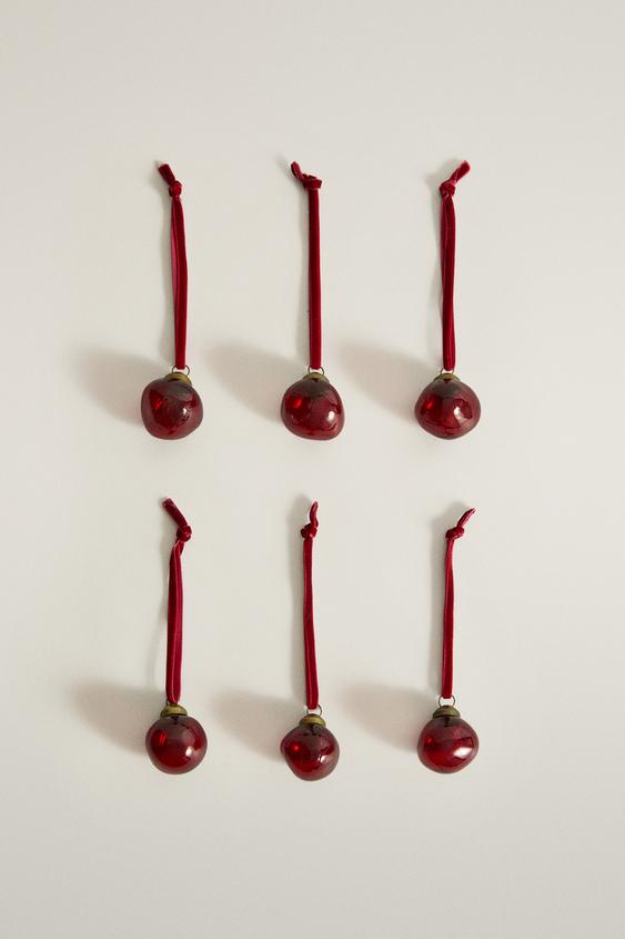 WEIHNACHTS-WEIHNACHTSBAUMSCHMUCK UNREGELMÄSSIGE KUGEL (6ER-PACK) - Rot von Zara - Bild 0