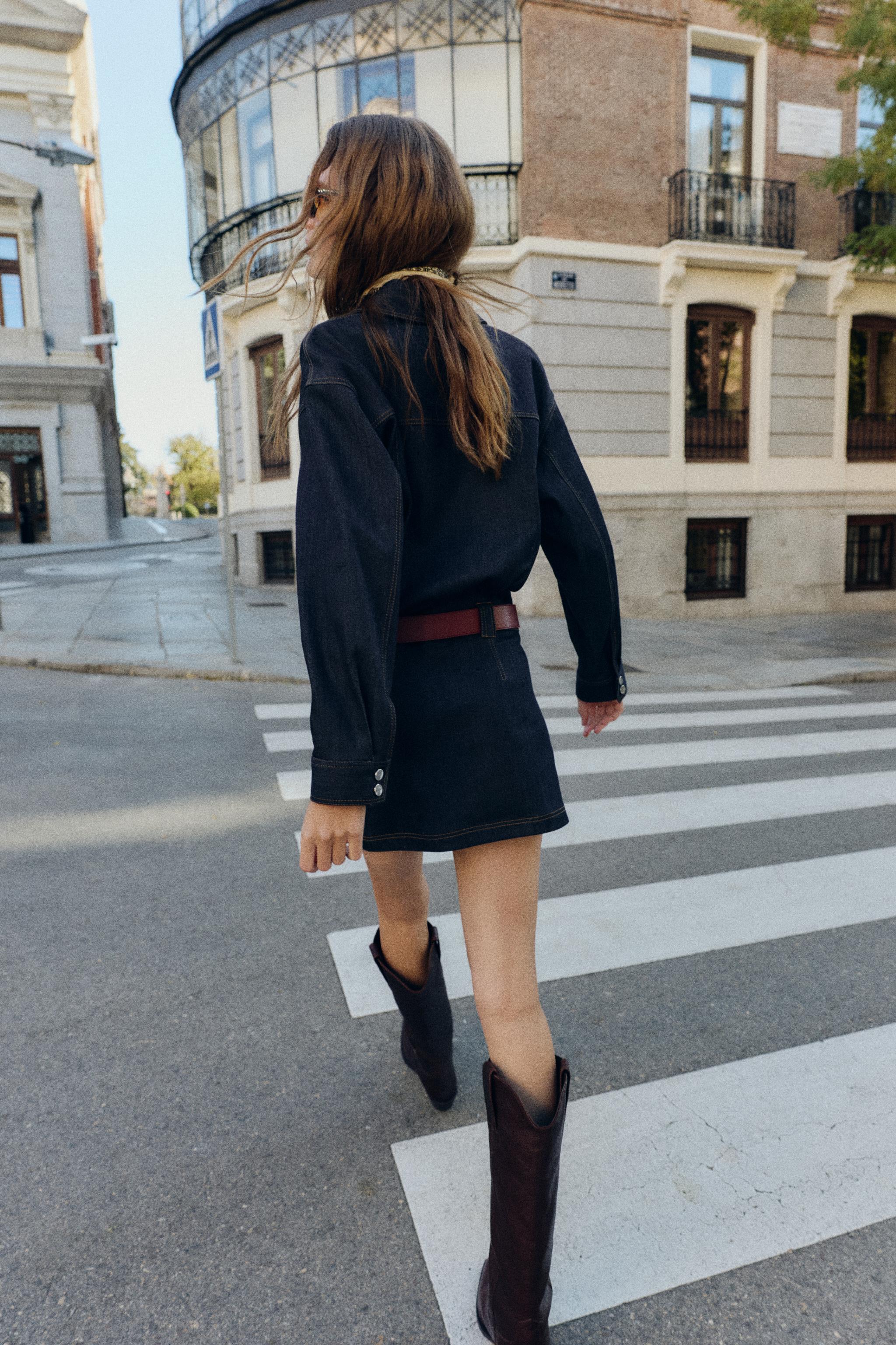 Z1975 SHORT DENIM BELTED DRESS