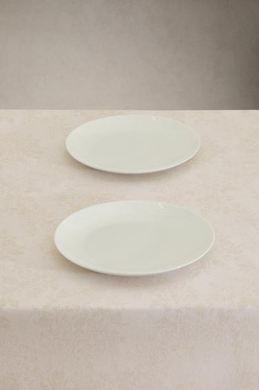 FRAMED FLORAL COTTON CHRISTMAS TABLECLOTH - Gold by Zara - Image 1