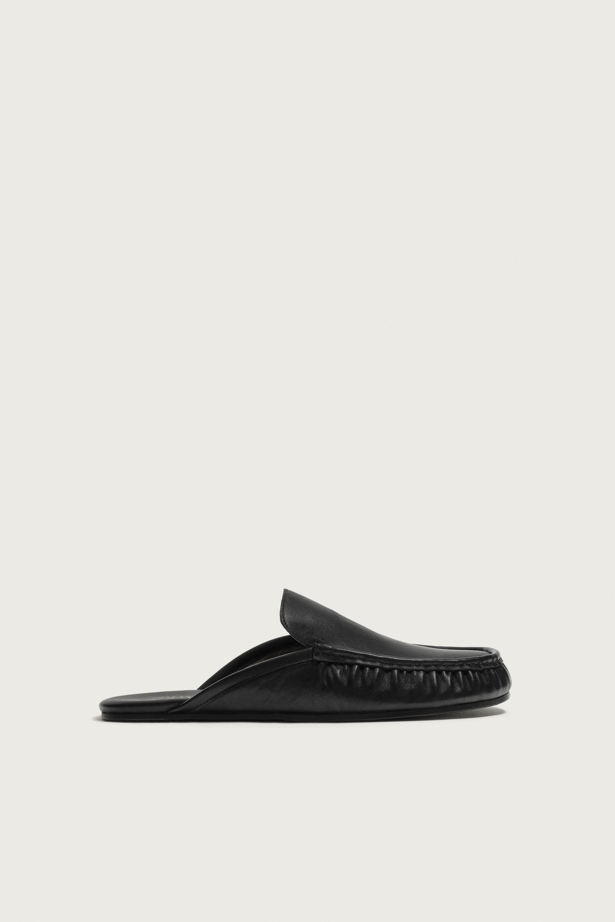 LEATHER MULE LOAFERS