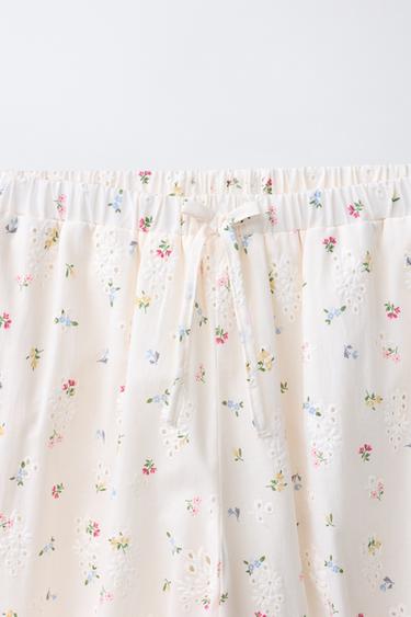 SCHIFFLI LACE SAROUEL TROUSERS - Ecru by Zara - Image 2