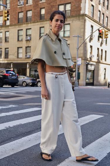 КОЖАНЫЕ САНДАЛИИ НА ПЛОСКОЙ ПОДОШВЕ — Черный от Zara