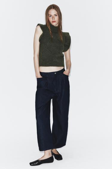 CHALECO CON LANA VOLANTES - Verde de Zara - Imagen 0