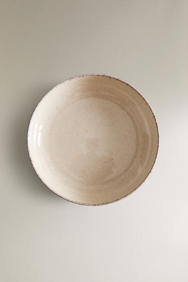 PORCELAIN SOUP PLATE WITH ANTIQUE FINISH RIM - Light ecru by Zara - Image 4