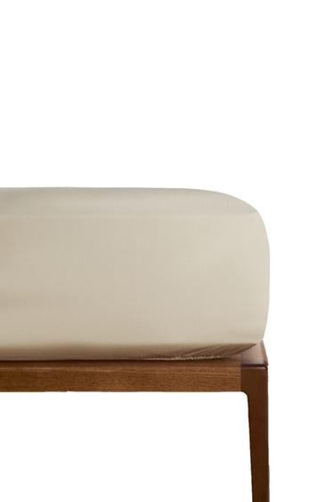 PERCALE FITTED SHEET | 40 CM HIGH (200 THREAD COUNT) - Vanilla by Zara