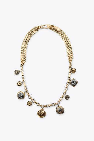 MIXED COIN METAL BELT - Golden by Zara