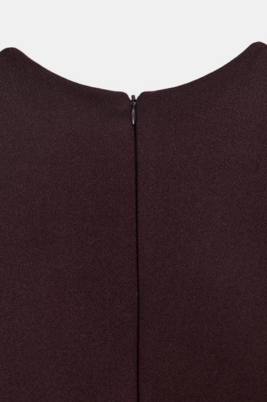 CREPE V-NECK DRESS - Chocolate by Zara