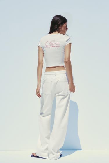 TRF CURVE HIGH-WAIST JEANS - Oyster-white by Zara - Image 4