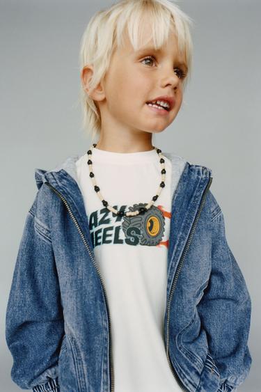 DENIM HOODIE JACKET - Mid-blue by Zara