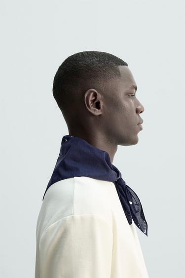 BANDANA ESTAMPADO GEOMÉTRICO - Marino de Zara - Imagen 0