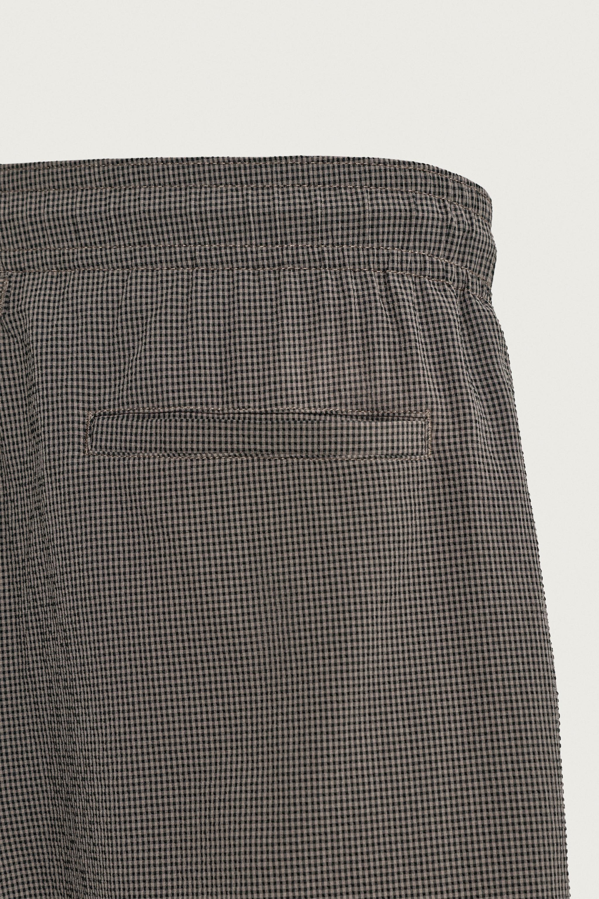 PLAID TEXTURED LONG SWIMSUIT