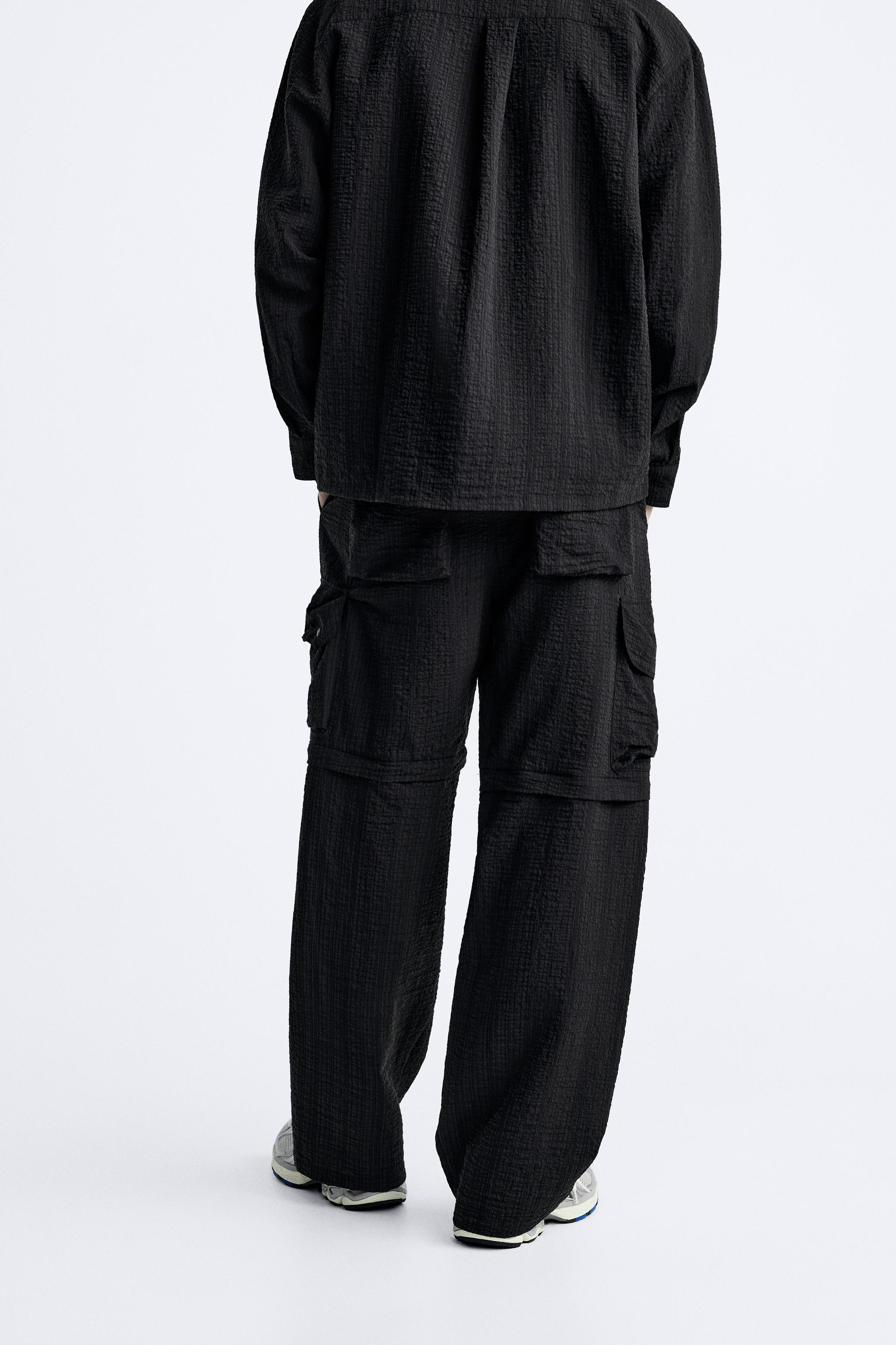 WRINKLED EFFECT DETACHABLE PANTS - Black | ZARA United States