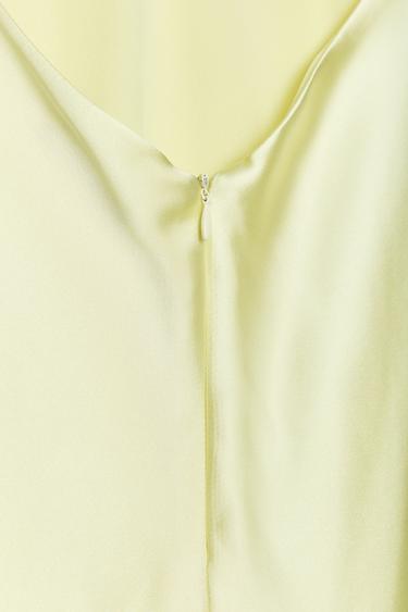 ROBE MI-LONGUE SATINÉE BRIDES DOS - Citron vert de Zara - Image 7