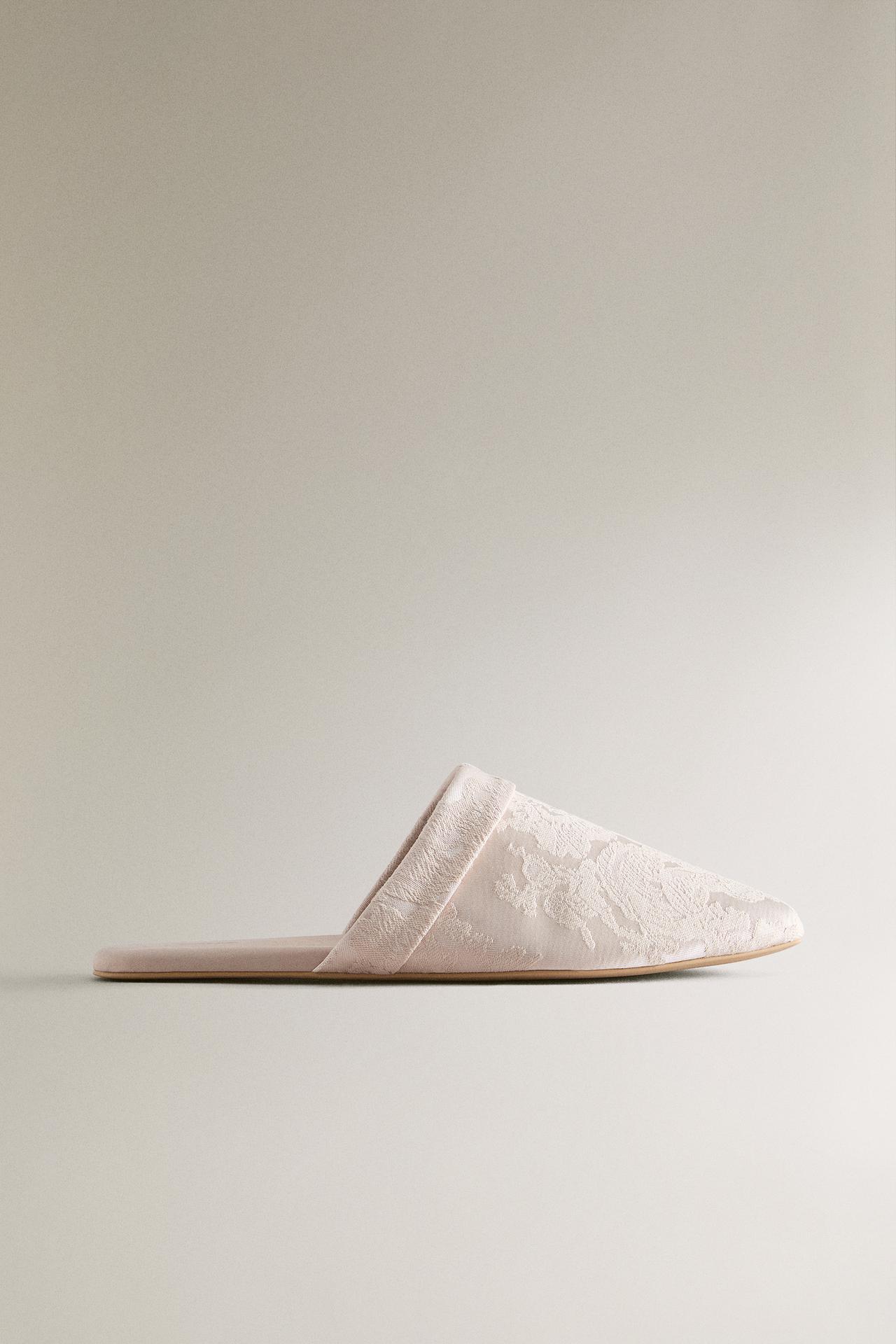 DAMASK MULE SLIPPERS — Pink
