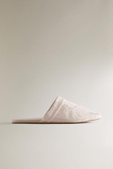 DAMASK MULE SLIPPERS — Pink 2