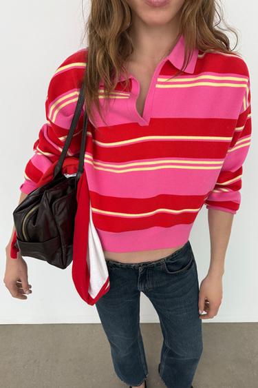 STRIPED KNIT POLO - Multicoloured by Zara