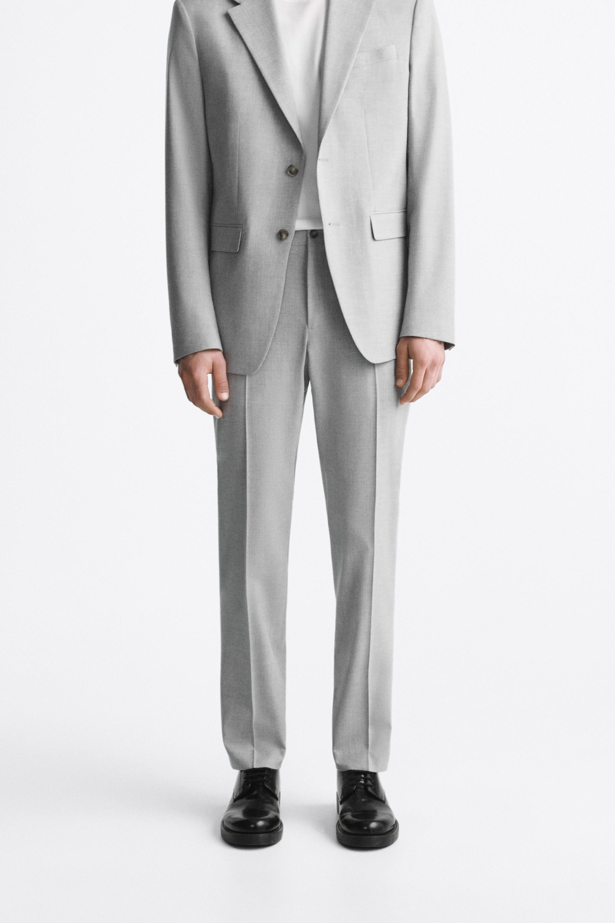 Zara mens 2025 check trousers