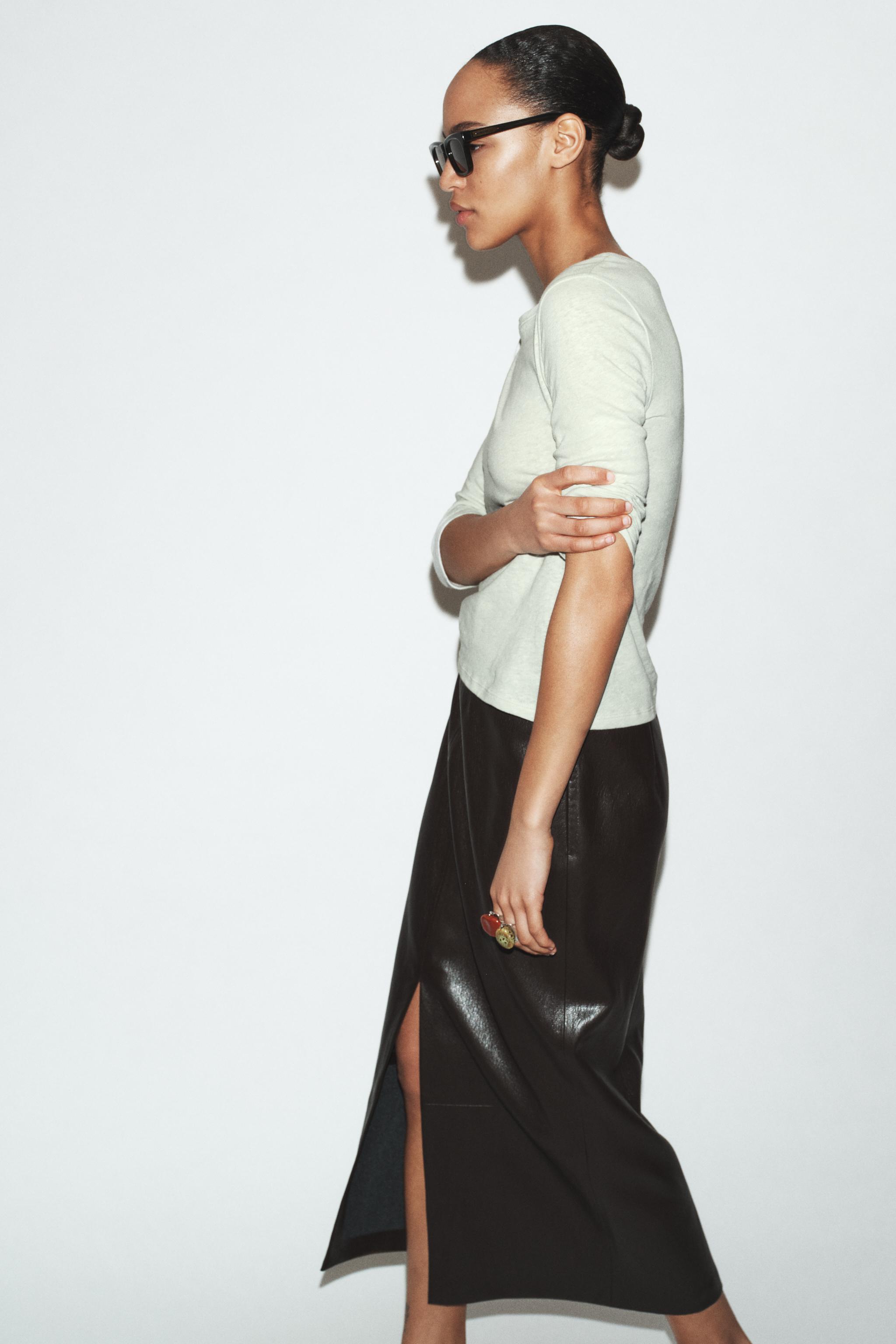 WASHED EFFECT LINEN T-SHIRT
