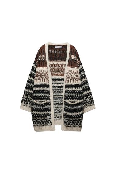JACQUARD KNIT CARDIGAN