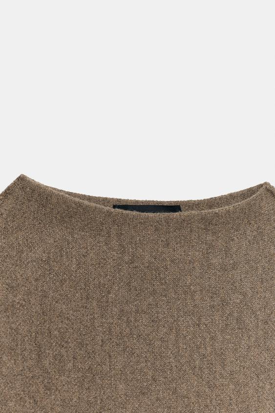 PULL EN MAILLE À MANCHES LARGES - Caramel de Zara - Image 7
