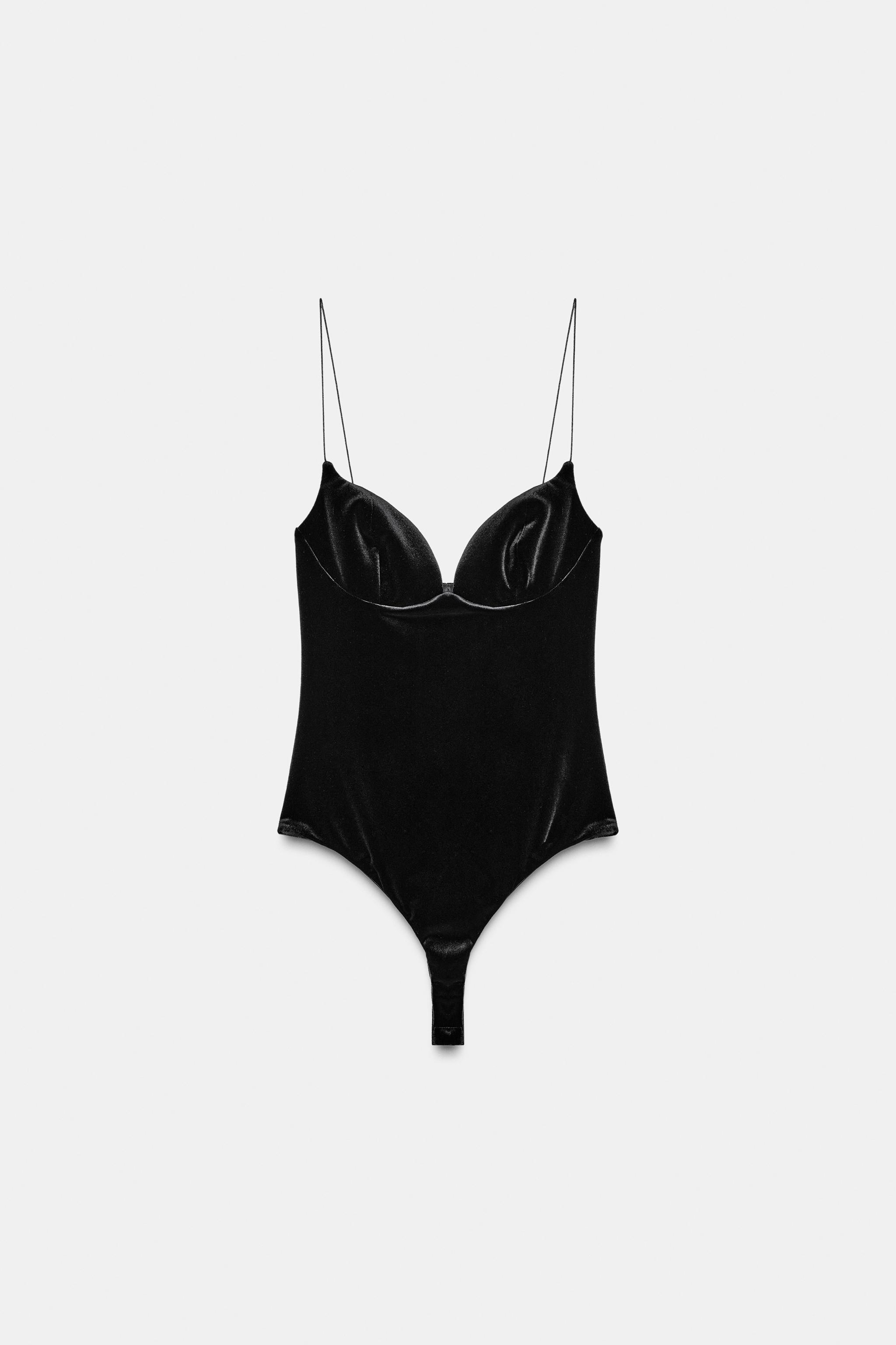 VELVET STRAPPY BODYSUIT