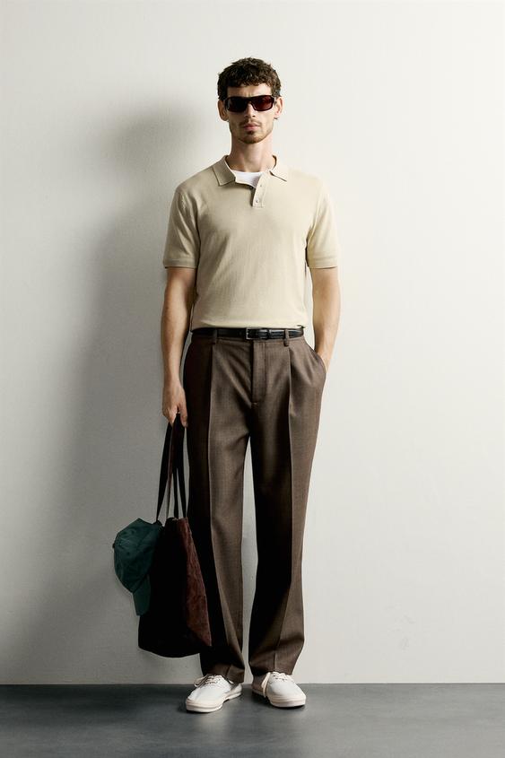 Zara REGULAR FIT KNIT POLO - Light green - Image 0