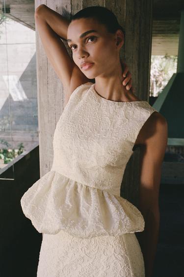 TEXTURED PEPLUM TOP - Cava by Zara - Image 0