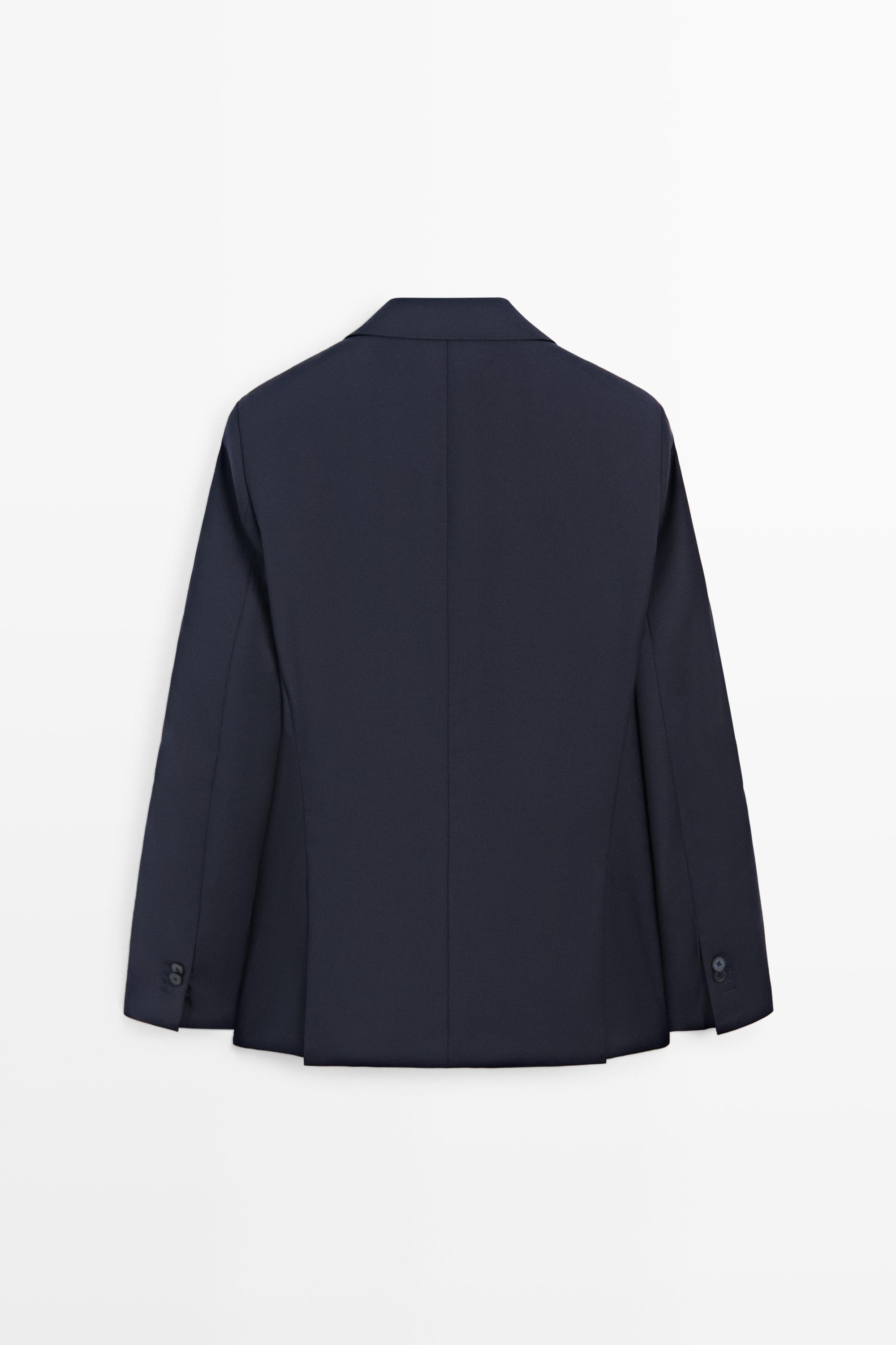Textured suit blazer - Navy blue | ZARA United States