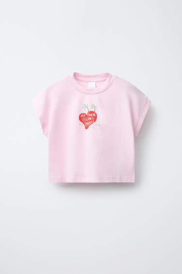 Zara PRINTED T-SHIRT - Pink - 圖片 0