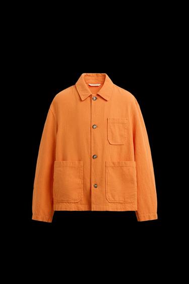 OVERSHIRT AUS LEINEN UND BAUMWOLLE - Orange von Zara - Bild 0