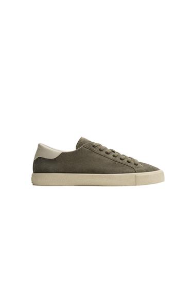 ZAPATILLA PIEL - Gris de Zara