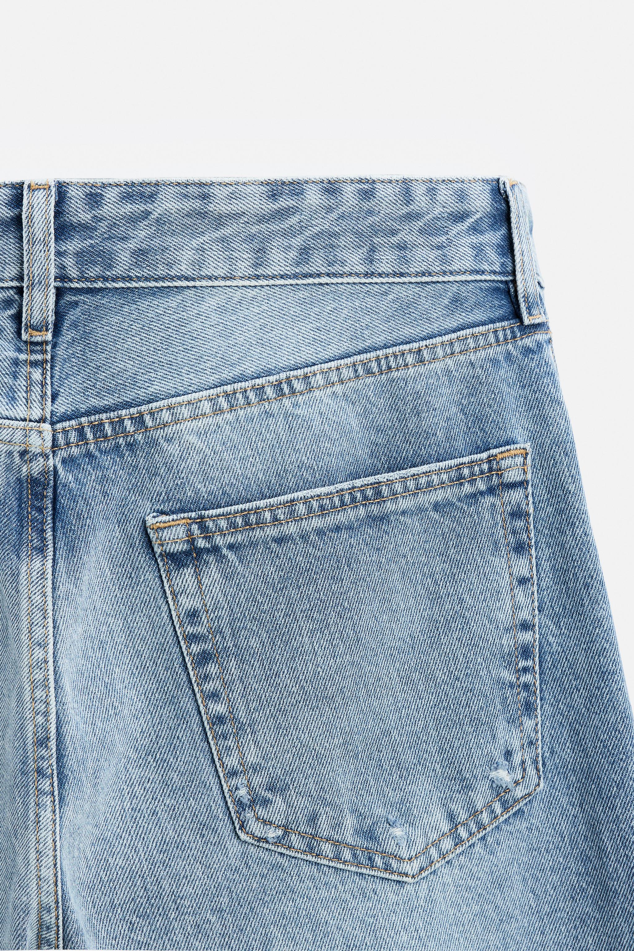 ダメージ加工フレアフィットジーンズ - ミディアムブルー | ZARA