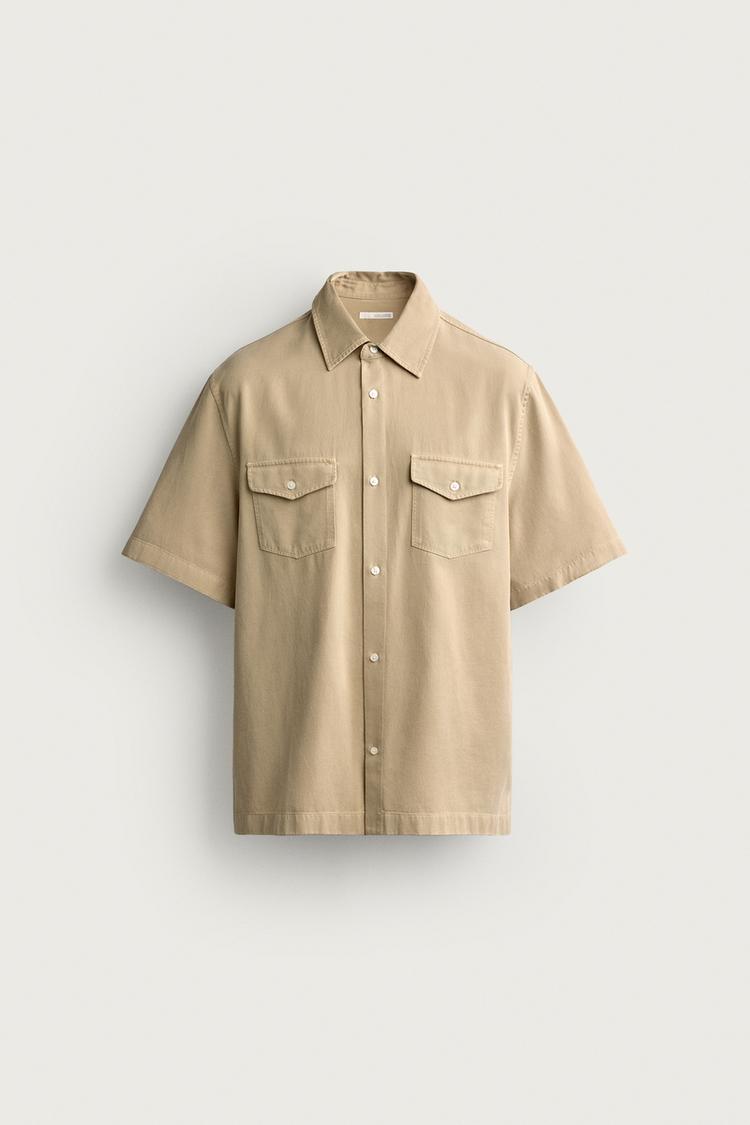 Camisa regular fit lyocell algodon