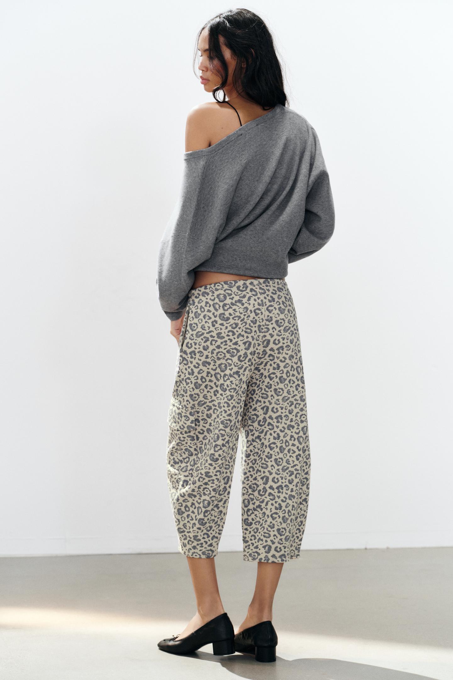 Женские брюки Zara Animal Print Pocket, цвет: Леопардовый — фото 5