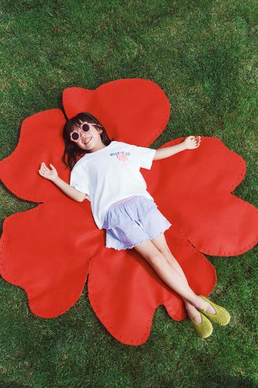 Zara 貼紙印花 T 恤 - 白色