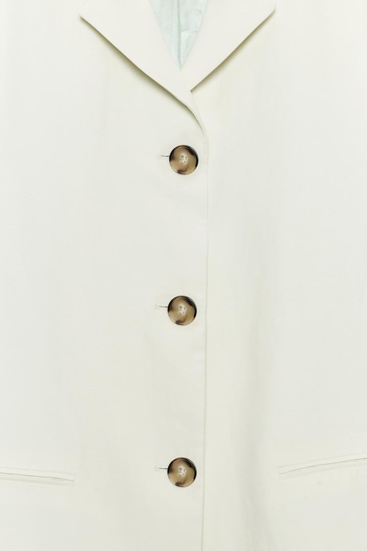 Blazer de mezcla de lino de corte recto de la colección ZW 8