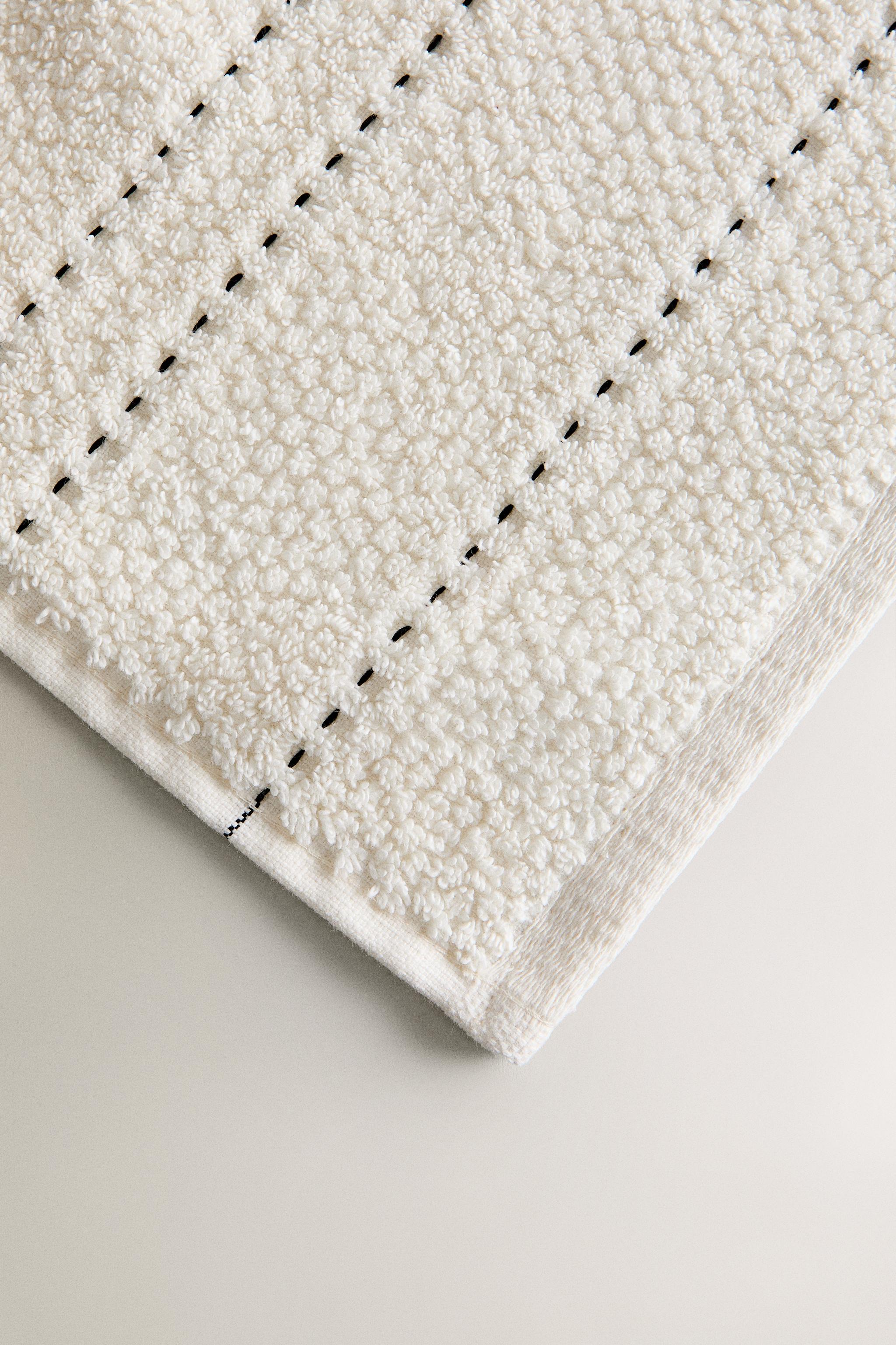 RICE STITCH KNIT BATH TOWEL