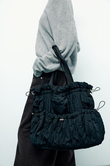 GATHERED SHOULDER BAG - Black by Zara