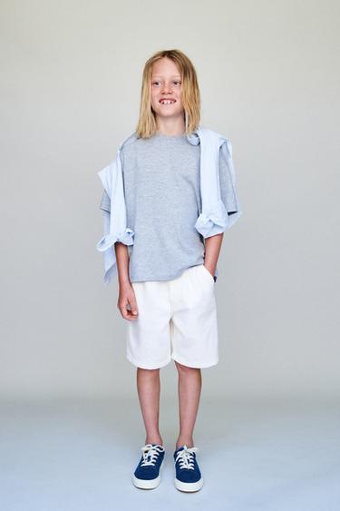 LOOSE-FIT DENIM BERMUDA SHORTS - Ecru by Zara
