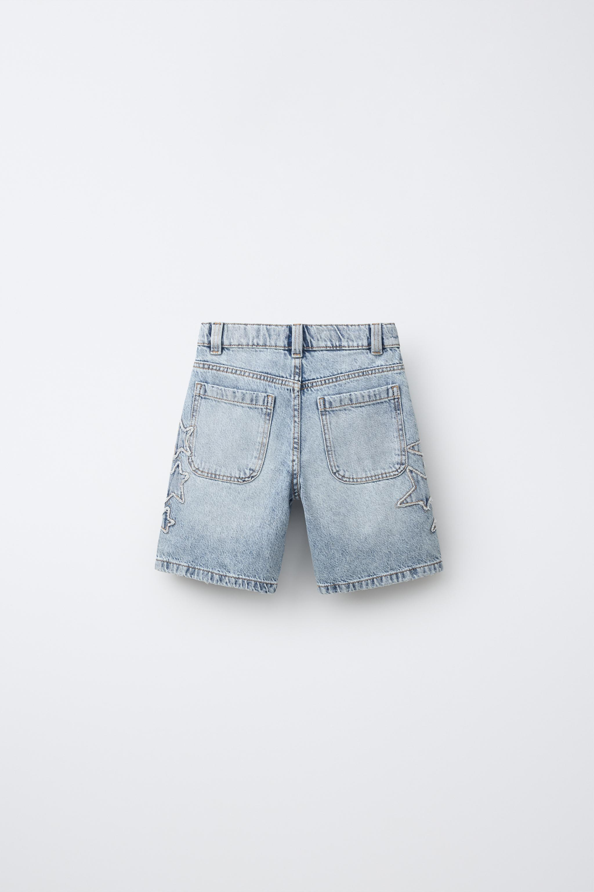 STAR DENIM SHORTS - Mid-blue | ZARA United States
