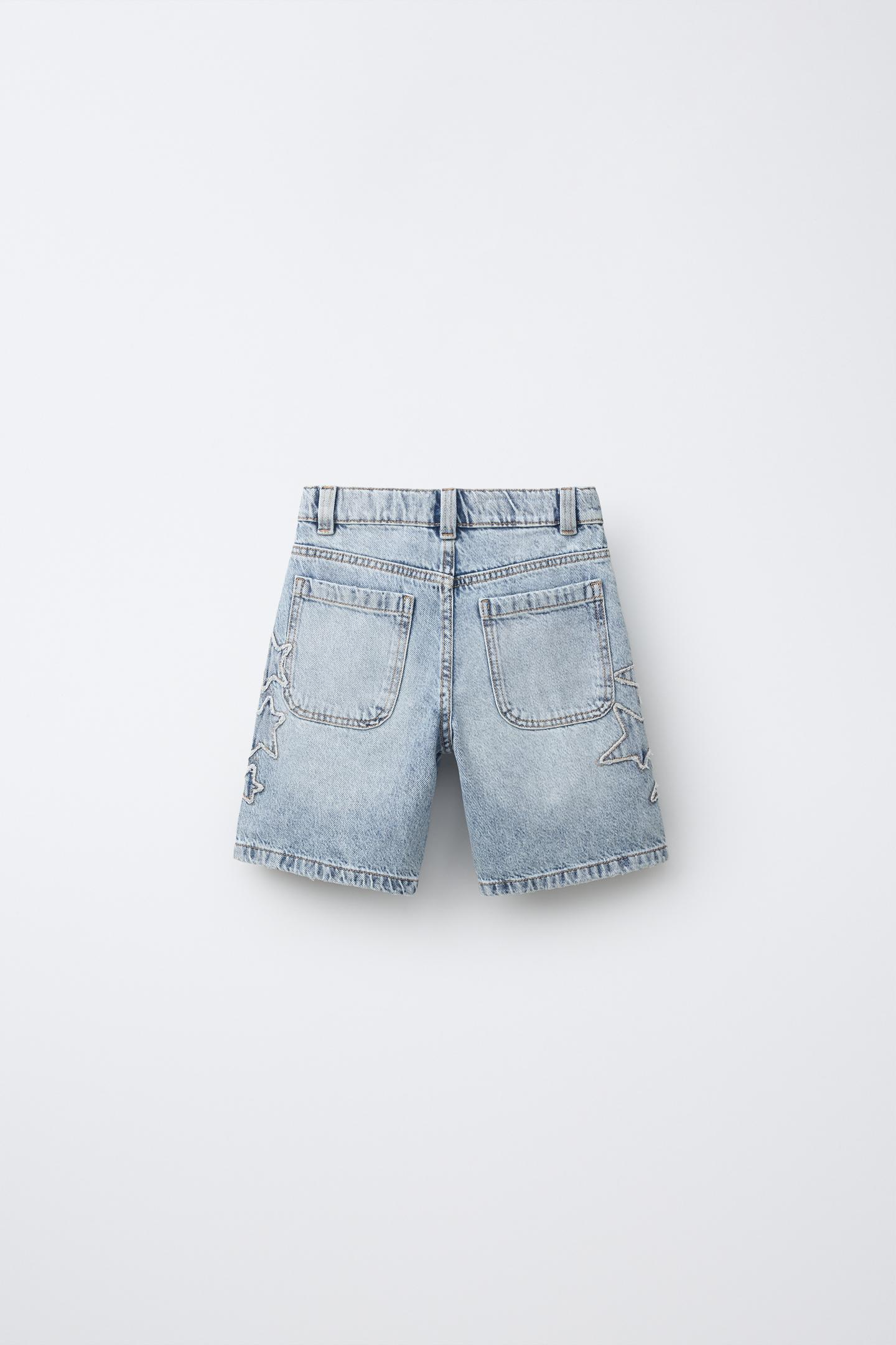 Детские шорты Zara Star Denim Shorts, цвет: Синий — фото 3