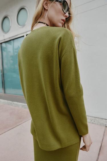 LONG KNIT JUMPER - Moss green by Zara - Image 3