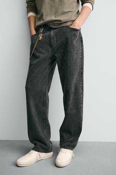 PANTALON STRAIGHT FIT JACQUARD - Gris foncé de Zara - Image 4