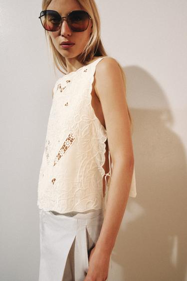 СОРОЧКА ZW COLLECTION З ВИШИВКОЮ - Білий Zara