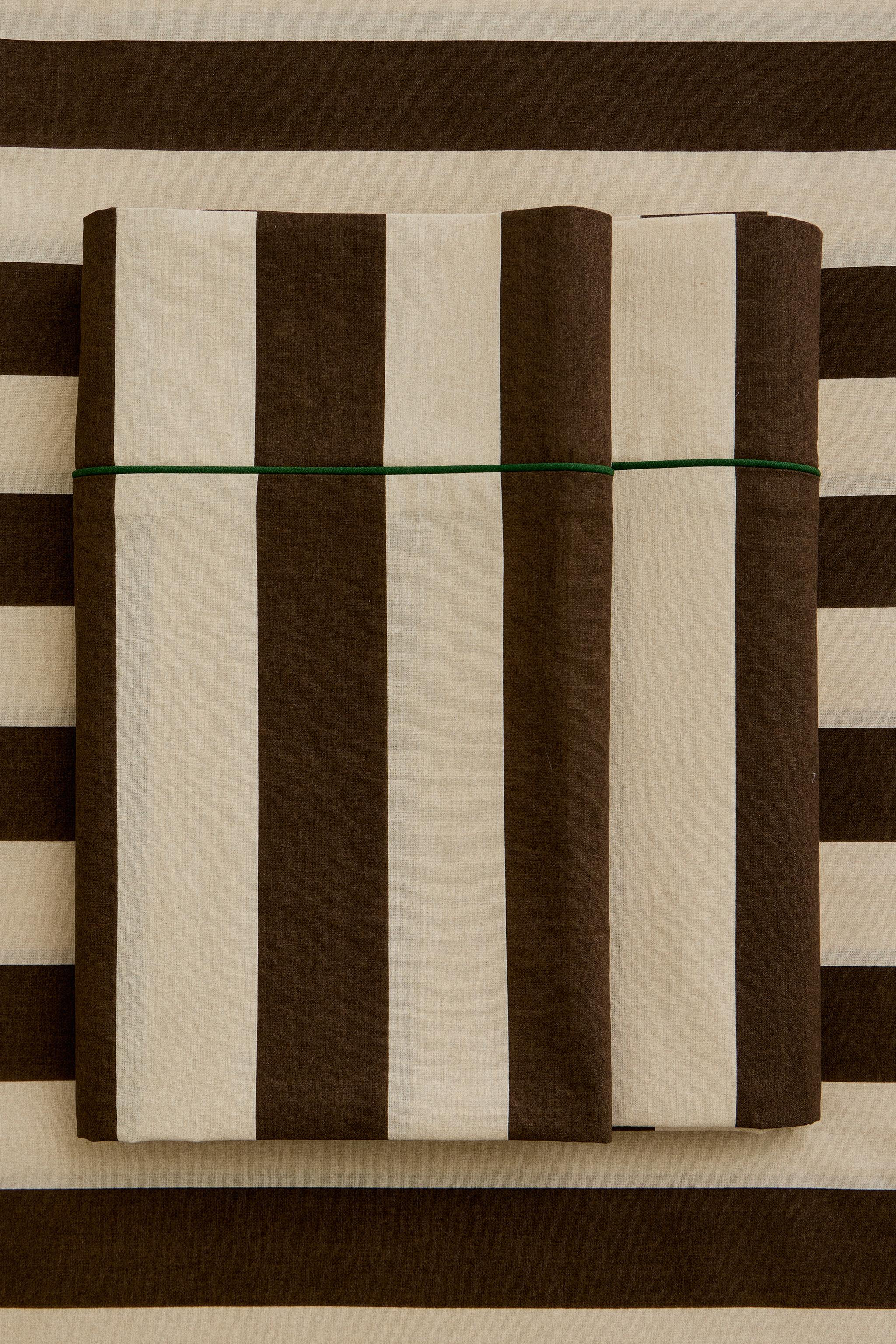 FADED STRIPED COTTON FLAT SHEET